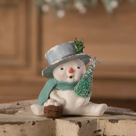 Bethany Lowe Snowflake Top Hat Snowman Christmas Figurine NEW - Picture 1 of 8